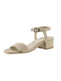 Veloursledersandalette beige