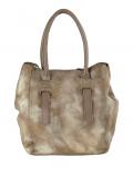 Veloursledertasche khaki-metallic