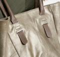 Veloursledertasche khaki-metallic