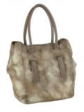 Veloursledertasche khaki-metallic