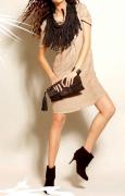 Verlourslederimitatkleid beige