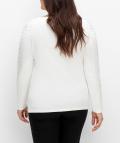 Viskose-Lyocell-Pullover mit Glitzersteinchen weiß