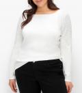 Viskose-Lyocell-Pullover mit Glitzersteinchen weiß