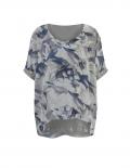 Viskose-Seiden-Bluse im Lagenlook bunt