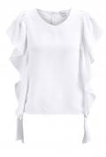 Volant-Bluse offwhite
