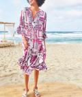 Volant-Druckkleid champagner-pink