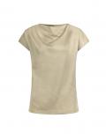 Wasserfallshirt mit Folienprint beige