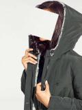 Wattierter Kapuzenparka mit Webpelz oliv