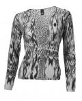 Wende-Druckstrickjacke grau-schwarz