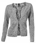Wende-Druckstrickjacke grau-schwarz