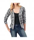 Wende-Druckstrickjacke grau-schwarz