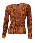 Wende-Druckstrickjacke orange-schwarz