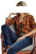 Wende-Druckstrickjacke orange-schwarz