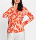 Wickel-Druckshirt orange-ecru