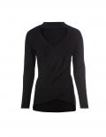 Wickel-Optik-Pullover mit Cut-Out schwarz