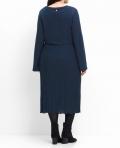 Wickel-Strickkleid mit Jersey-Unterkleid nachtblau Gr. 48