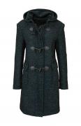Woll-Dufflecoat schwarz-petrol Größe 44