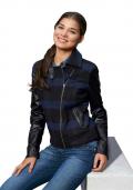 Woll-Karojacke schwarz-blau