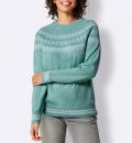 Woll-Kaschmir-Jacquard-Pullover jade