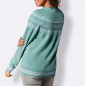 Woll-Kaschmir-Jacquard-Pullover jade