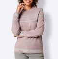 Woll-Kaschmir-Jacquard-Pullover mauve