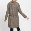 Woll-Kurzmantel sand-dunkeltaupe-kariert