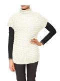 Woll-Longpullover ecru