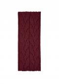 Woll-Loop-Schal mit Zopfstrickmuster bordeaux