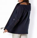 Wollmix-Jacke mit Kapuze marine-cognac