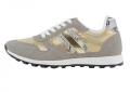 Ziegen-Nappa-und Veloursleder-Sneaker sand-metallic