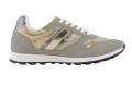 Ziegen-Nappa-und Veloursleder-Sneaker sand-metallic