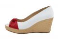Ziegen-Nappaleder-Peeptoe weiß-rot
