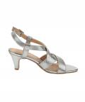 Ziegen-Nappaleder-Sandalette silber