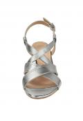 Ziegen-Nappaleder-Sandalette silber