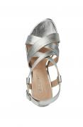 Ziegen-Nappaleder-Sandalette silber