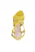 Ziegen-Veloursleder-Sandalette gelb