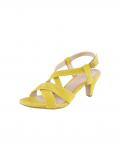 Ziegen-Veloursleder-Sandalette gelb