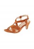 Ziegen-Veloursleder-Sandalette mandarine