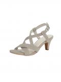 Ziegen-Veloursleder-Sandalette taupe