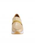 Ziegen-und-Rind-Nappaleder-Slipper creme-metallic