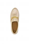 Ziegen-und-Rind-Nappaleder-Slipper creme-metallic