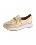 Ziegen-und-Rind-Nappaleder-Slipper creme-metallic