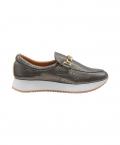 Ziegen-und-Rind-Nappaleder-Slipper khaki-metallic