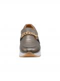 Ziegen-und-Rind-Nappaleder-Slipper khaki-metallic