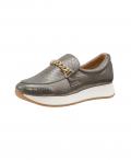 Ziegen-und-Rind-Nappaleder-Slipper khaki-metallic