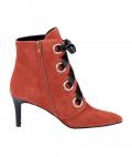 Ziegenveloursleder-Stiefelette koralle