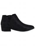 Ziegenveloursleder-Stiefelette schwarz