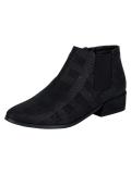 Ziegenveloursleder-Stiefelette schwarz