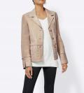 Ziegenvelourslederblazer beige