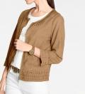 Ziegenvelourslederjacke mit Cut-Outs cognac